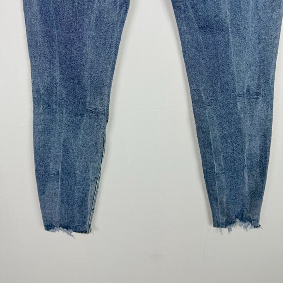 Frame Le Skinny de Jeanne Fray Hem Stiletto Jeans Dupont Wash Skinny Size 29 EUC - Picture 11 of 13